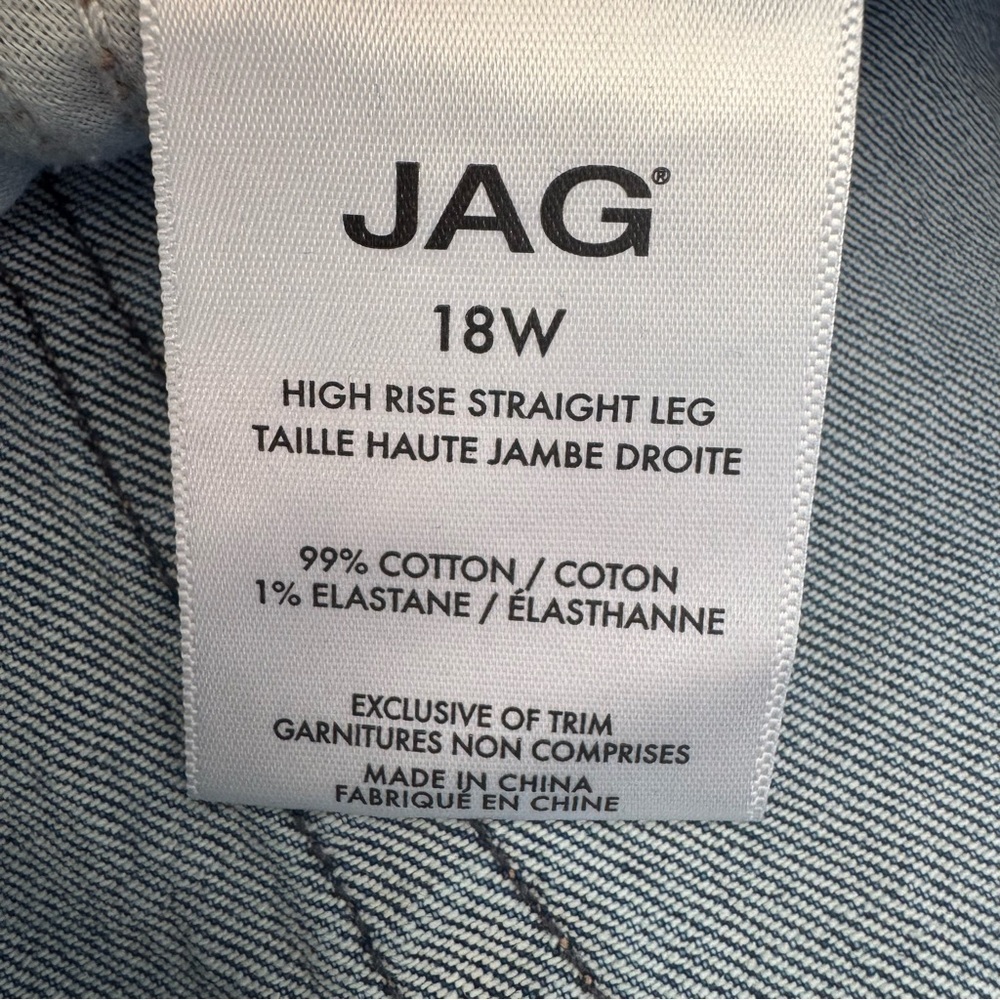 JAG Jeans High Rise Straight Ankle Jeans Raw Hem Denim. Women’s 18W (37x28) - Picture 3 of 11